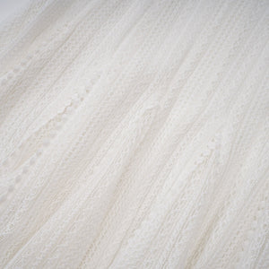 Aurohaya Hélène white pointelle puff midi dress