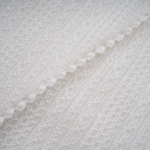 Aurohaya Hélène white pointelle puff midi dress