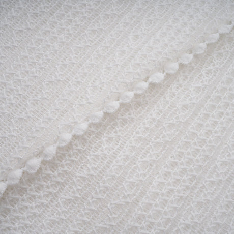 Aurohaya Hélène white pointelle puff midi dress