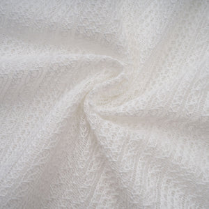 Aurohaya Hélène white pointelle puff midi dress