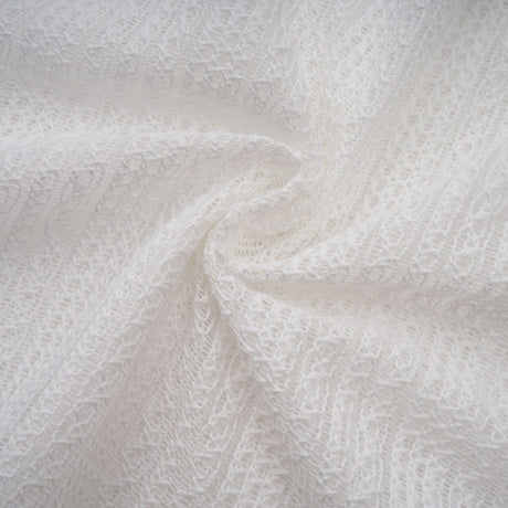 Aurohaya Hélène white pointelle puff midi dress
