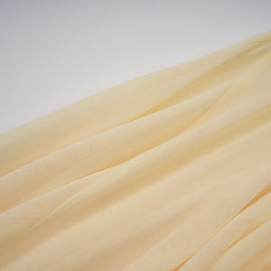 Aurohaya Josiane yellow off-shoulder sheer tulle maxi dress