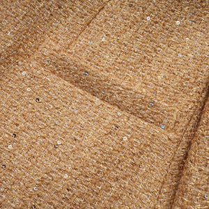 Aurohaya Morgane tweed long-sleeve mini dress