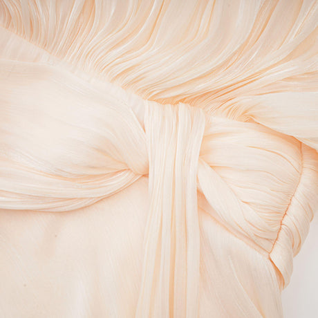 Aurohaya Eugénie Neutral Fully Pleated Ruffled Mini Dress