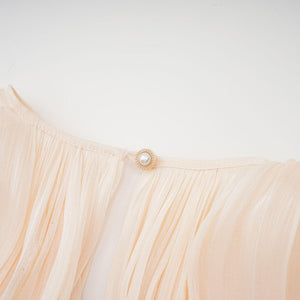 Aurohaya Eugénie Neutral Fully Pleated Ruffled Mini Dress