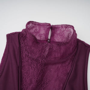 Aurohaya Borbála Magenta Lace Bodice Ruched Maxi Dress
