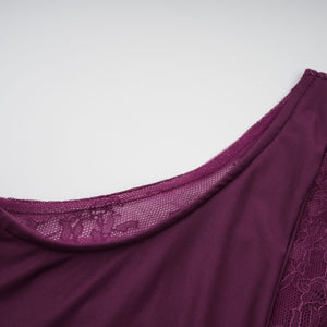 Aurohaya Borbála Magenta Lace Bodice Ruched Maxi Dress