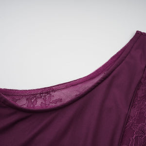 Aurohaya Célestine Magenta Lace Bodice Ruched Maxi Dress