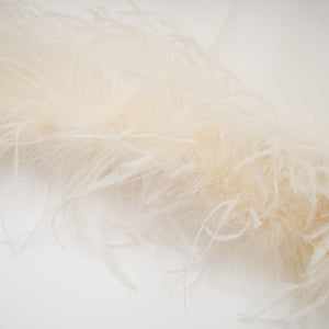Aurohaya Adrienne White Feather Trim Mini Dress