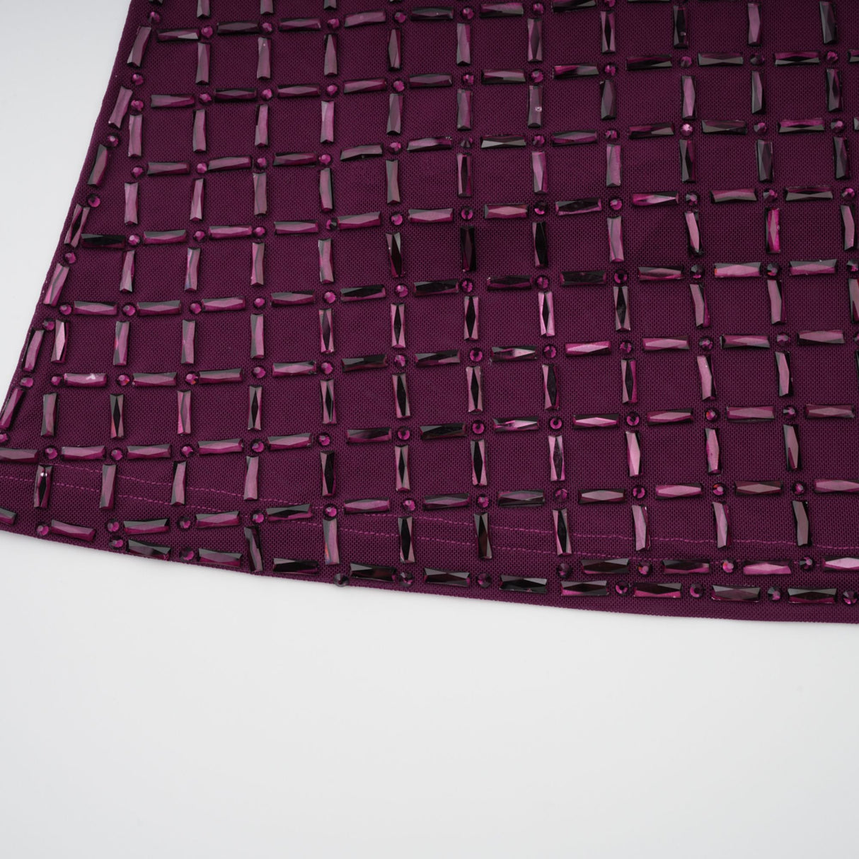 Aurohaya Térébenthine Purple Rhinestone Mesh Maxi Dress
