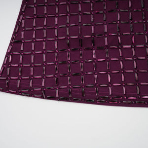 Aurohaya Térébenthine Purple Rhinestone Mesh Maxi Dress