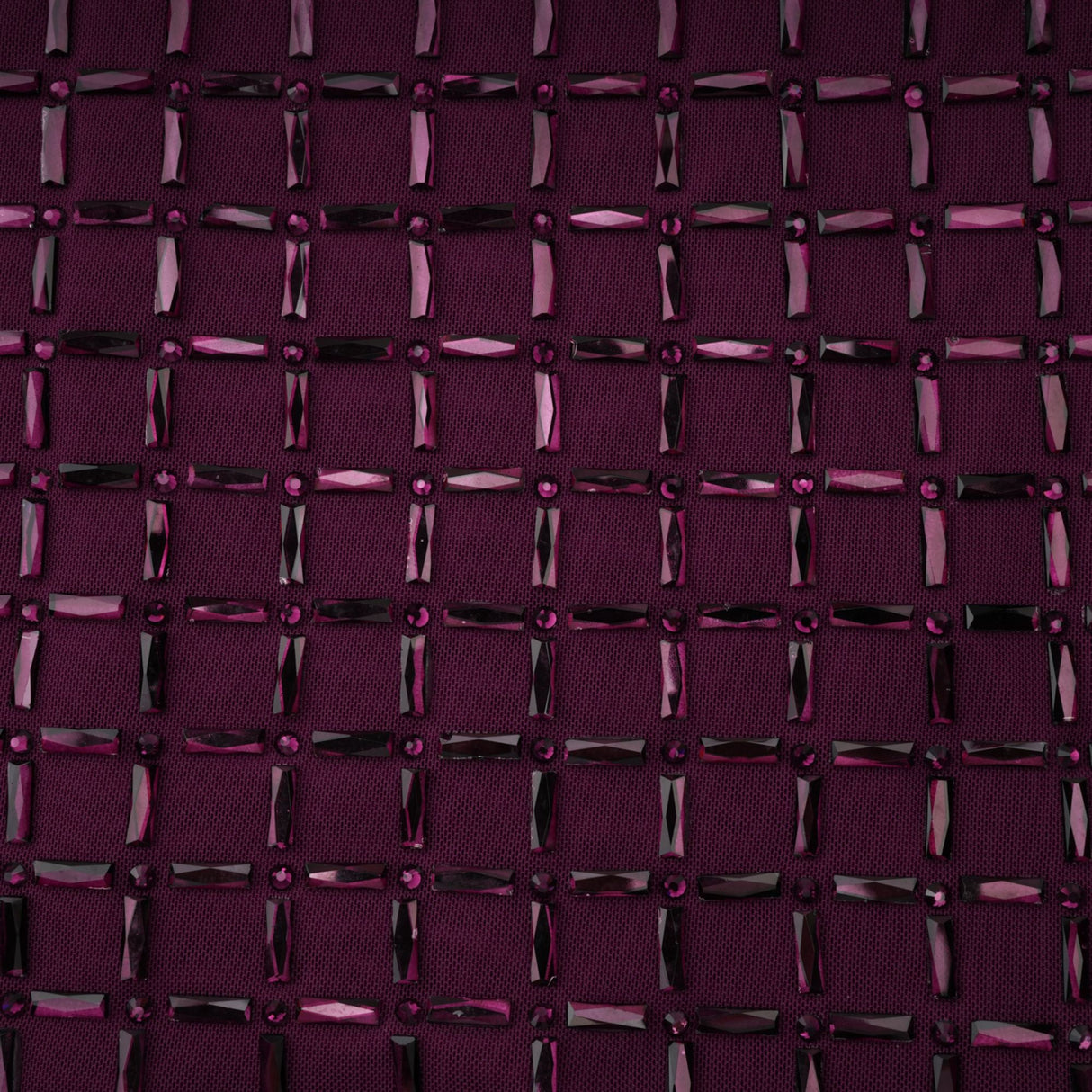 Aurohaya Térébenthine Purple Rhinestone Mesh Maxi Dress