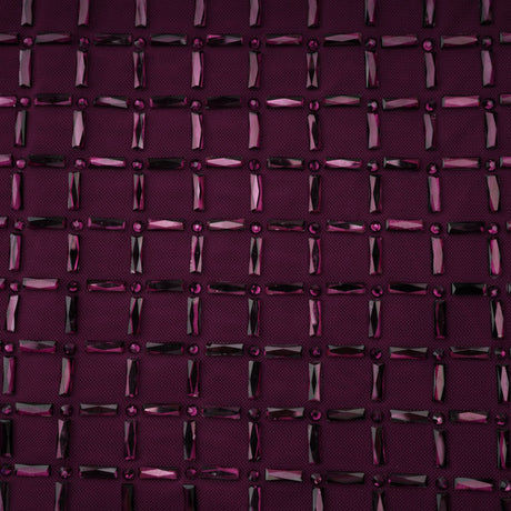 Aurohaya Térébenthine Purple Rhinestone Mesh Maxi Dress