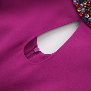 Aurohaya Majestueuse Fuchsia Keyhole-Detail Mermaid Gown