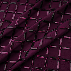 Aurohaya Térébenthine Purple Rhinestone Mesh Maxi Dress