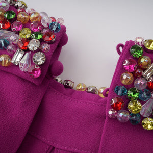 Aurohaya Majestueuse Fuchsia Keyhole-Detail Mermaid Gown