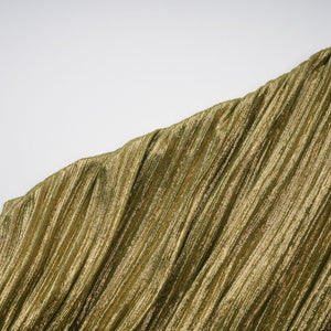 Aurohaya Alchimie Gold Glossy Pleated Maxi Dress