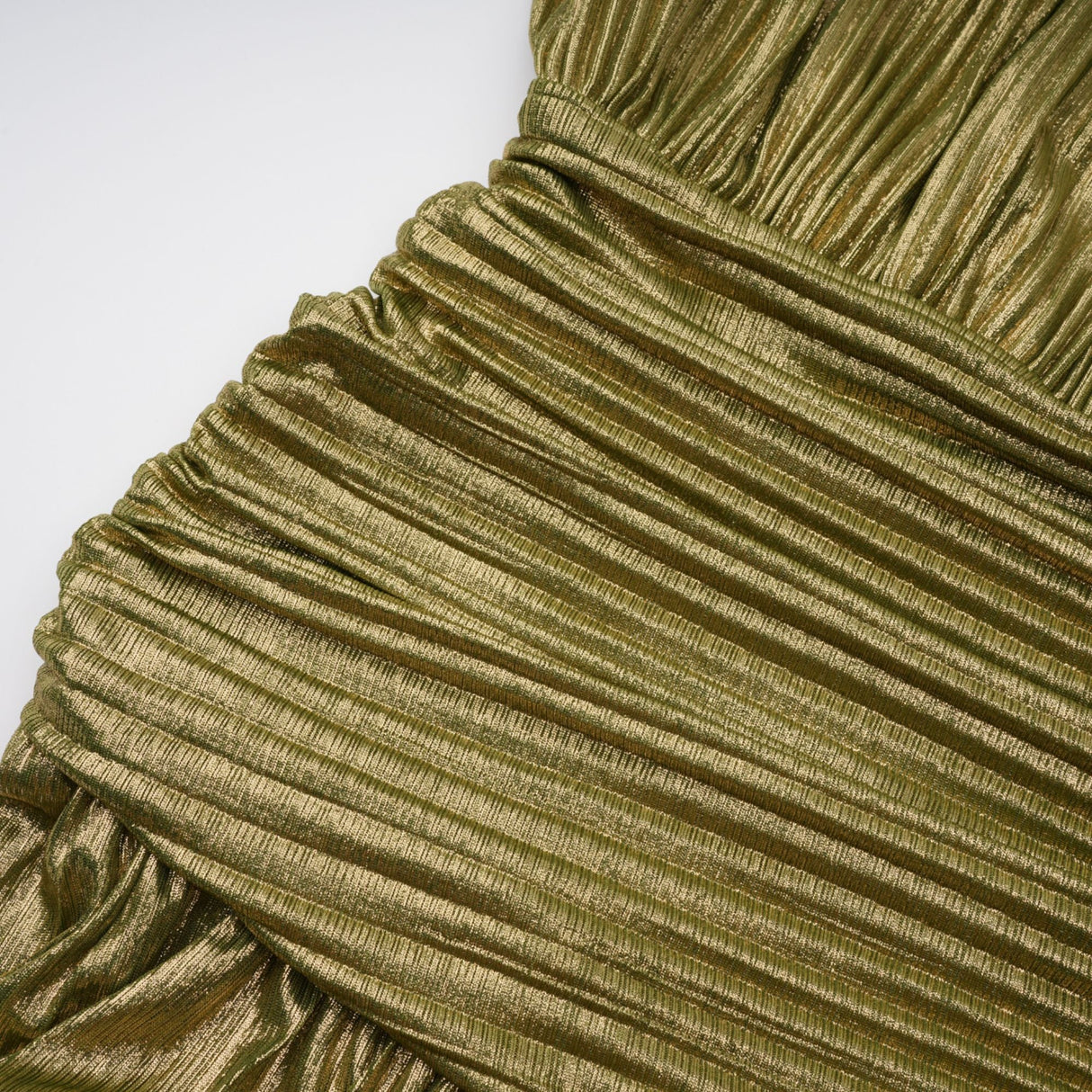 Aurohaya Alchimie Gold Glossy Pleated Maxi Dress
