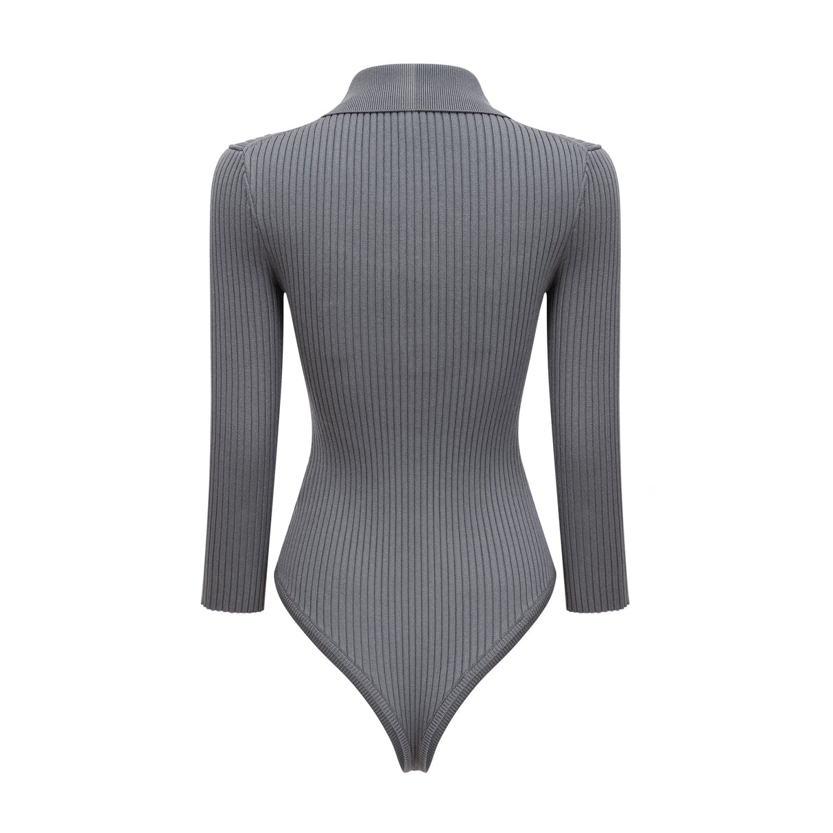 Aurohaya Claire Grey Ribbed Knit Bodysuit & Trousers Set