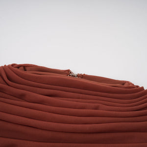 Aurohaya Danaé Brown Shirred-effect Draped Maxi Dress
