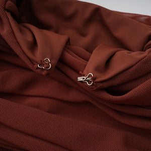 Aurohaya Danaé Brown Shirred-effect Draped Maxi Dress