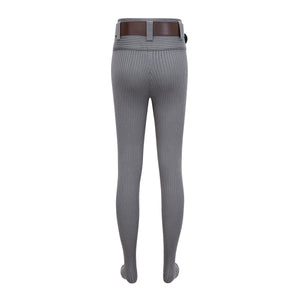 Aurohaya Claire Grey Ribbed Knit Bodysuit & Trousers Set