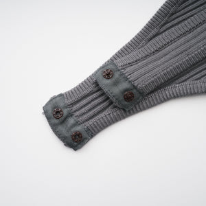 Aurohaya Claire Grey Ribbed Knit Bodysuit & Trousers Set