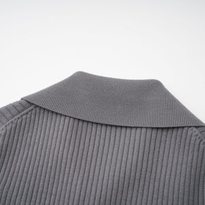 Aurohaya Claire Grey Ribbed Knit Bodysuit & Trousers Set