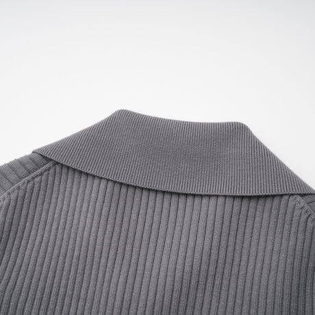 Aurohaya Claire Grey Ribbed Knit Bodysuit & Trousers Set