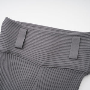 Aurohaya Claire Grey Ribbed Knit Bodysuit & Trousers Set