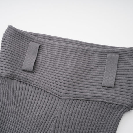 Aurohaya Claire Grey Ribbed Knit Bodysuit & Trousers Set