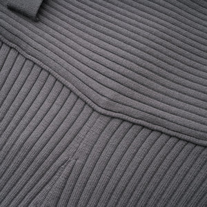 Aurohaya Claire Grey Ribbed Knit Bodysuit & Trousers Set