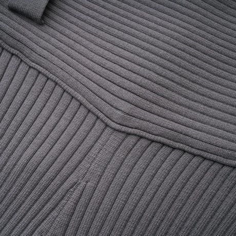 Aurohaya Claire Grey Ribbed Knit Bodysuit & Trousers Set