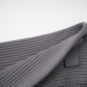 Aurohaya Claire Grey Ribbed Knit Bodysuit & Trousers Set