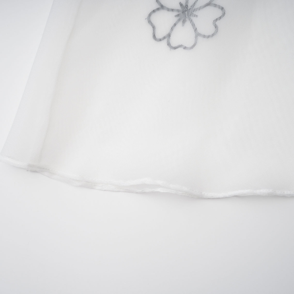 Aurohaya Yaelle White Floral Appliqué Tulle Midi Dress