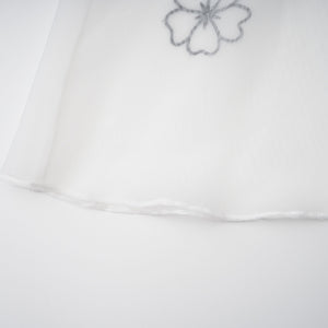 Aurohaya Yaelle White Floral Appliqué Tulle Midi Dress
