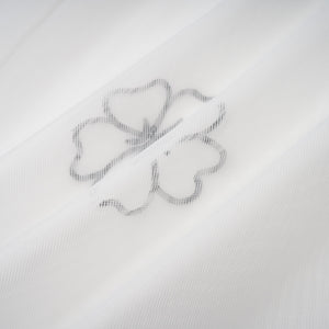 Aurohaya Yaelle White Floral Appliqué Tulle Midi Dress