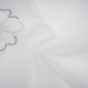 Aurohaya Yaelle White Floral Appliqué Tulle Midi Dress