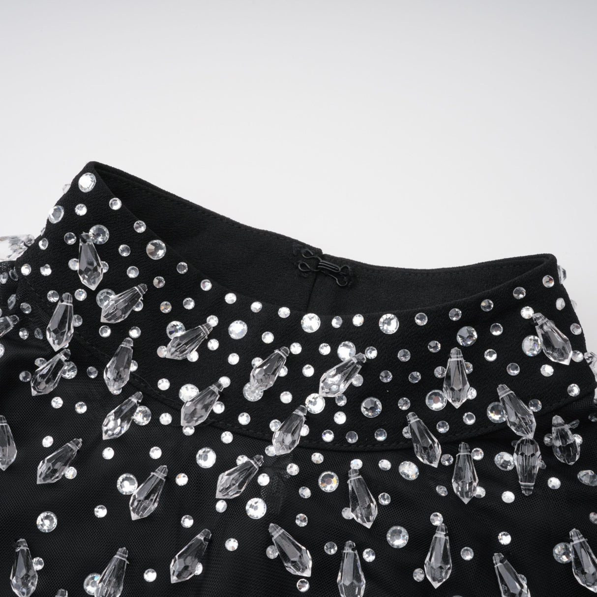 Aurohaya Oona Black Embellished Flared Maxi Gown