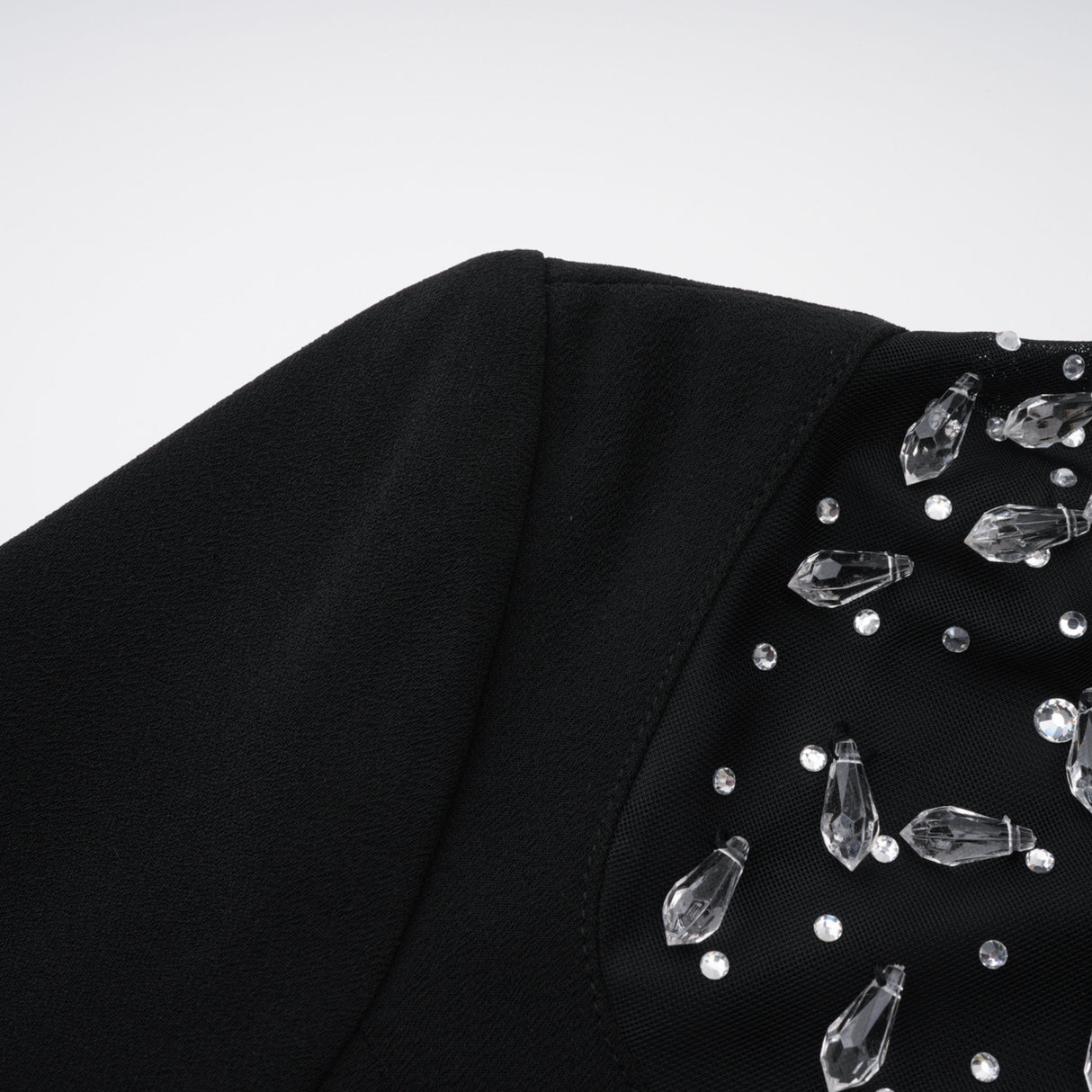 Aurohaya Oona Black Embellished Flared Maxi Gown