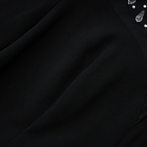Aurohaya Oona Black Embellished Flared Maxi Gown