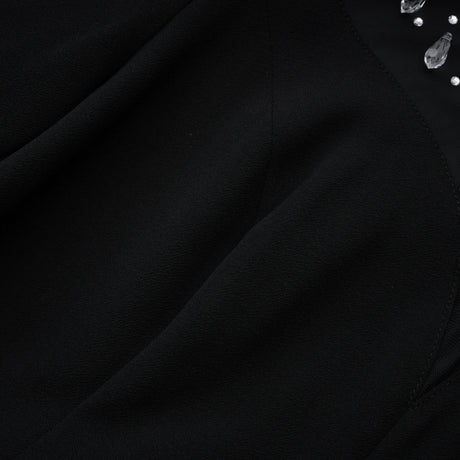 Aurohaya Oona Black Embellished Flared Maxi Gown