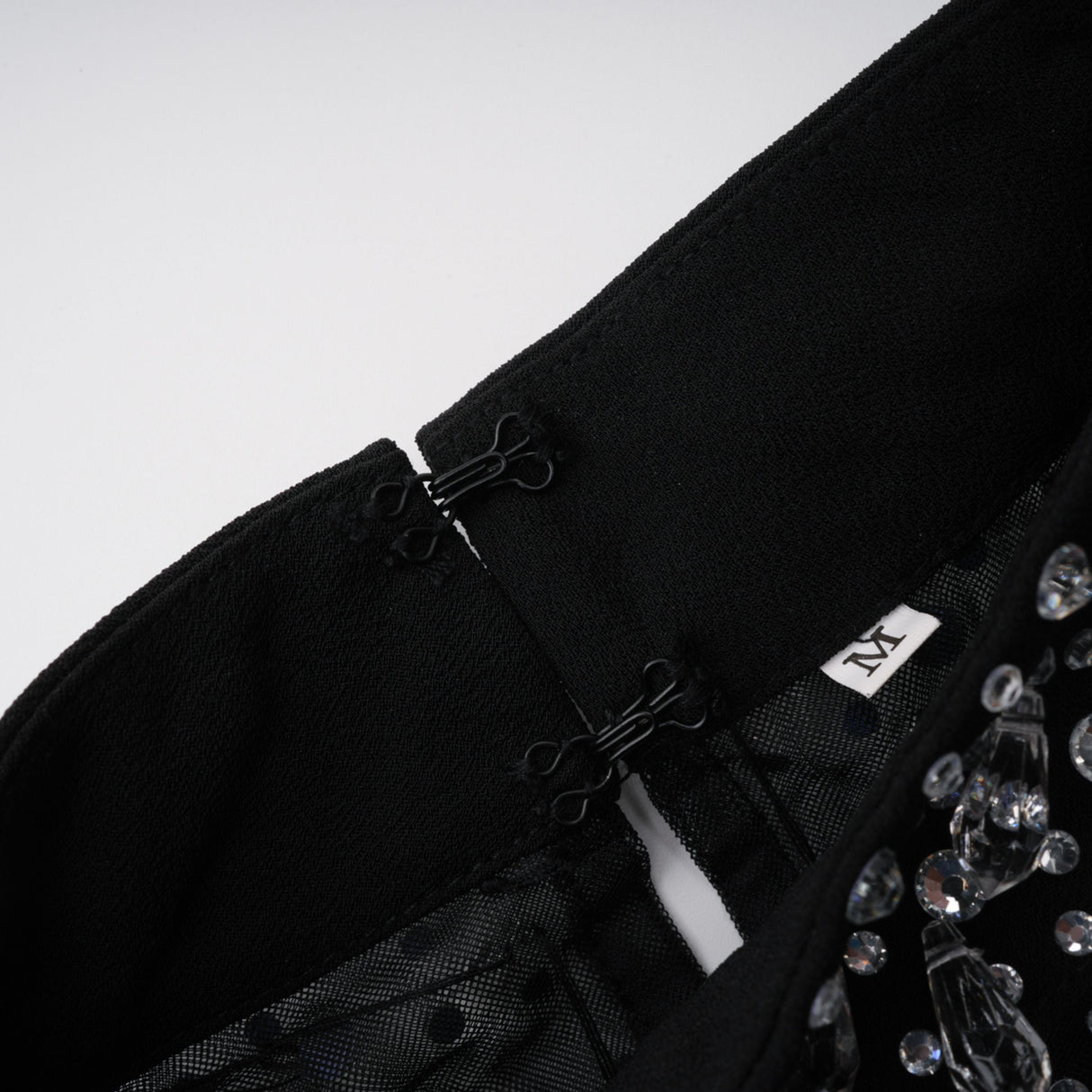 Aurohaya Oona Black Embellished Flared Maxi Gown