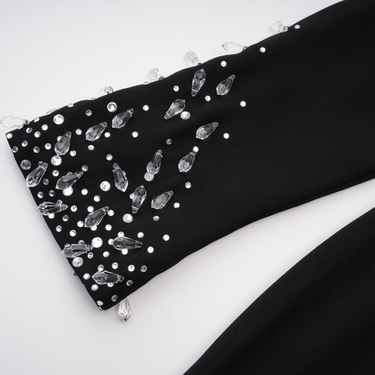 Aurohaya Oona Black Embellished Flared Maxi Gown