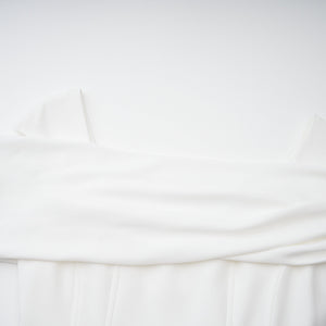 Aurohaya Solara White Draped Midi Dress