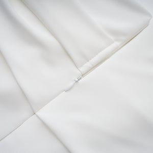 Aurohaya Solara White Draped Midi Dress