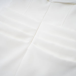 Aurohaya Solara White Draped Midi Dress