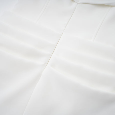 Aurohaya Solara White Draped Midi Dress
