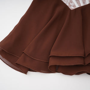 Aurohaya Jacinthe Brown Lace Up Bustier Mini Dress