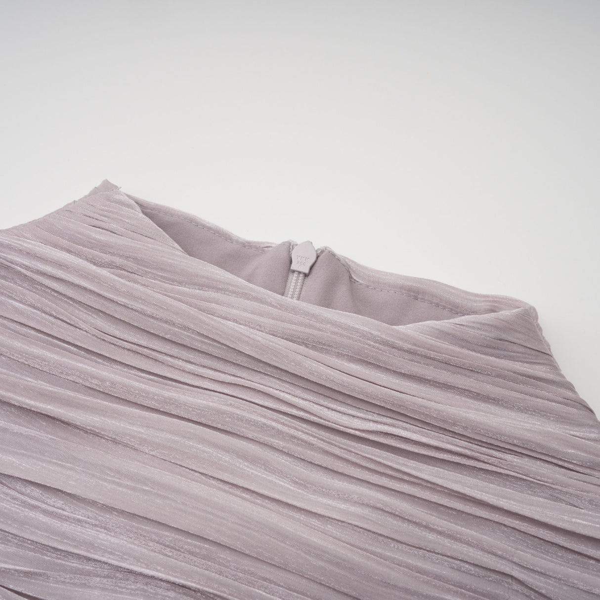 Aurohaya Nerida Silver Turtleneck Ruched Maxi Dress